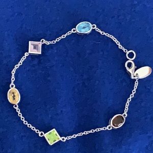 Krementz .925 Sterling silver multi colored Stone Bracelet - so pretty!!!